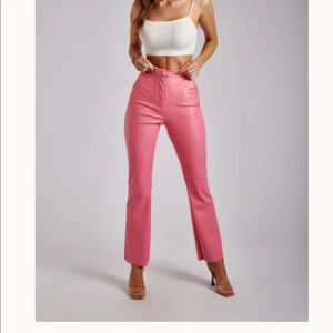 Meshki Pink faux leather pants
